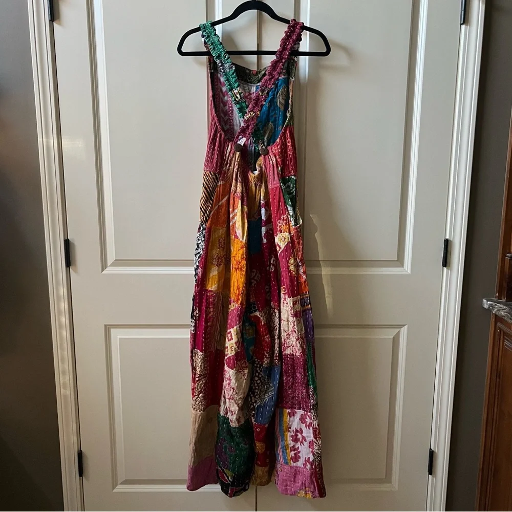 New Clara Cotton Jumpsuit Kantha “Patchwork” Overalls in Multicolor Prints
